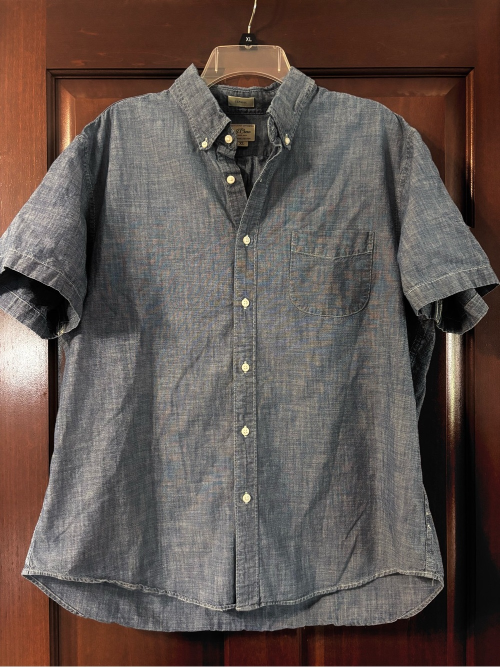 J. Crew button up chambray denim shirt organic cotton XL